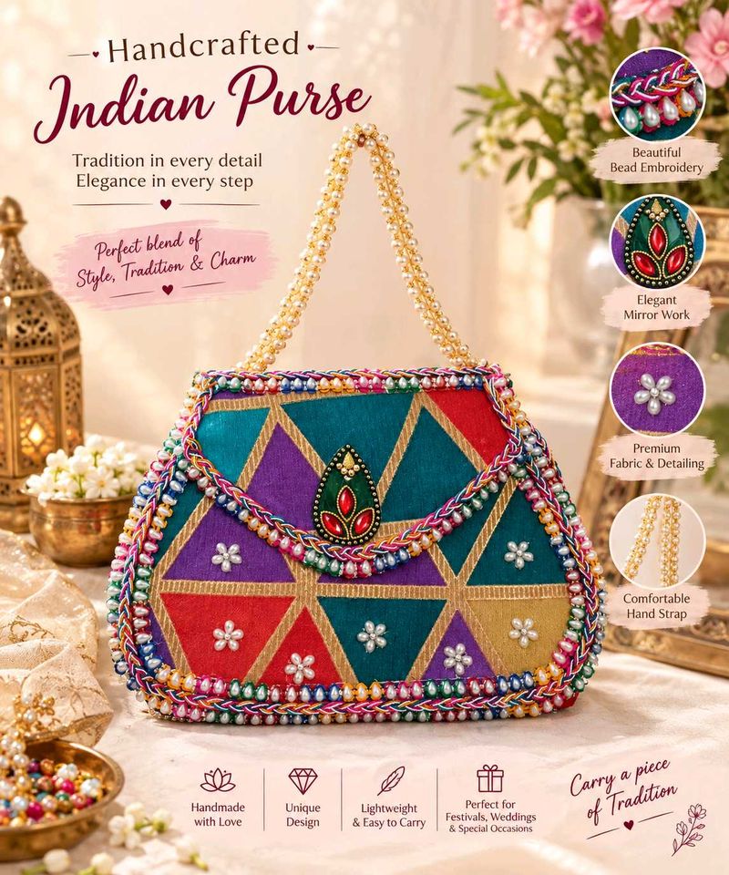 🎇 Diwali special ethnic beaded purse 👛