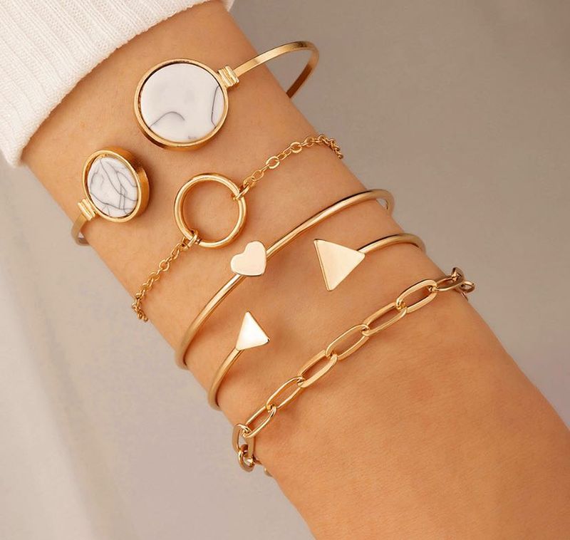 Boho Geometric &amp; Marble Bracelet Set of 5