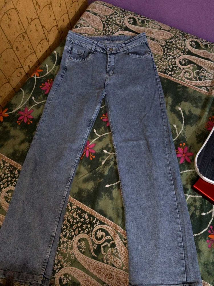 Stylish Wide Leg Denim Jeans