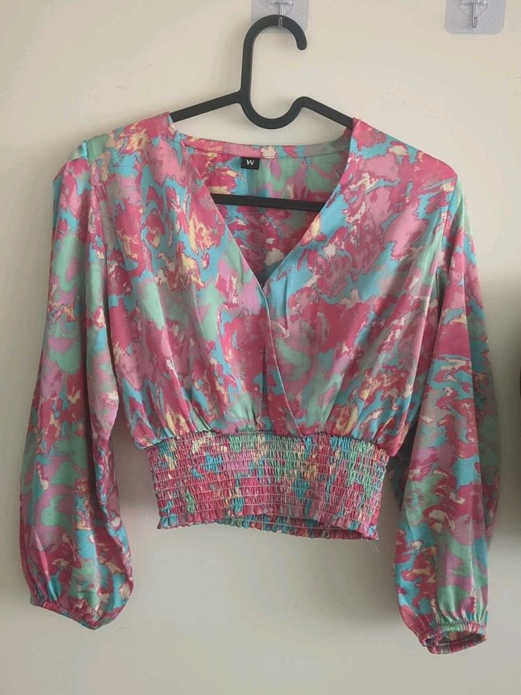 Stylish Printed Cropped Blouse