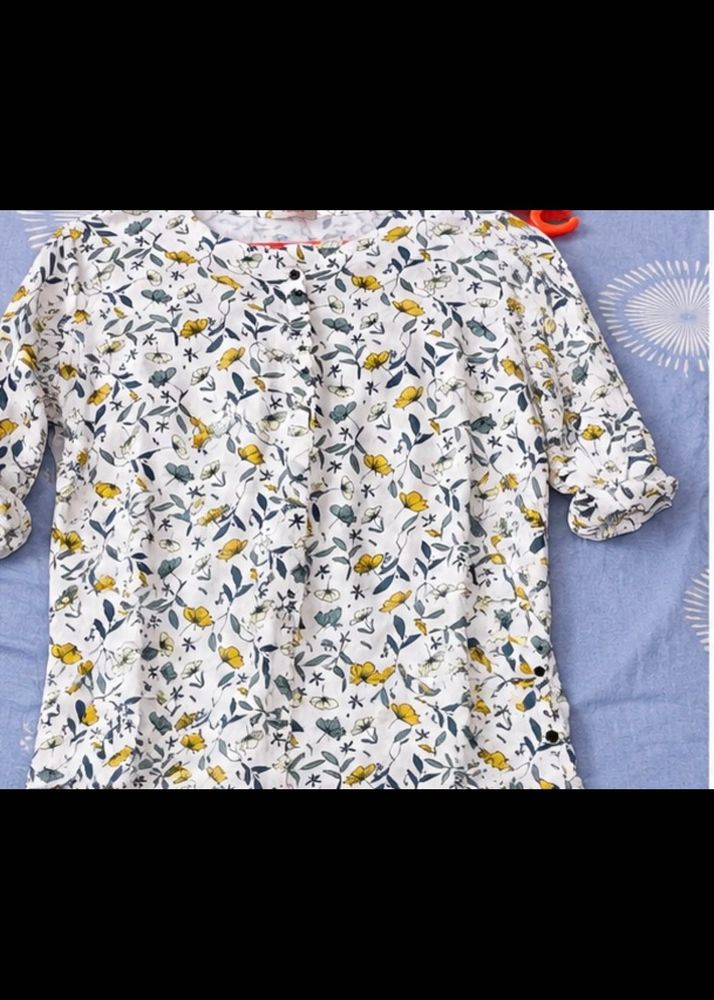 Floral Print Button-Up Top