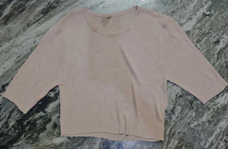Ribbed Knit Cropped Top