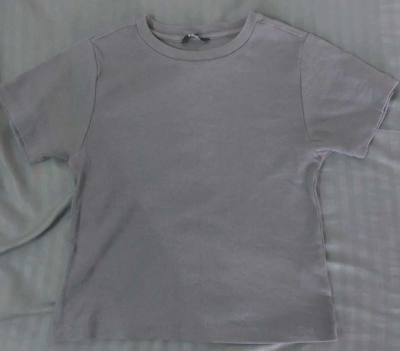 Basic Grey Crew Neck T-Shirt