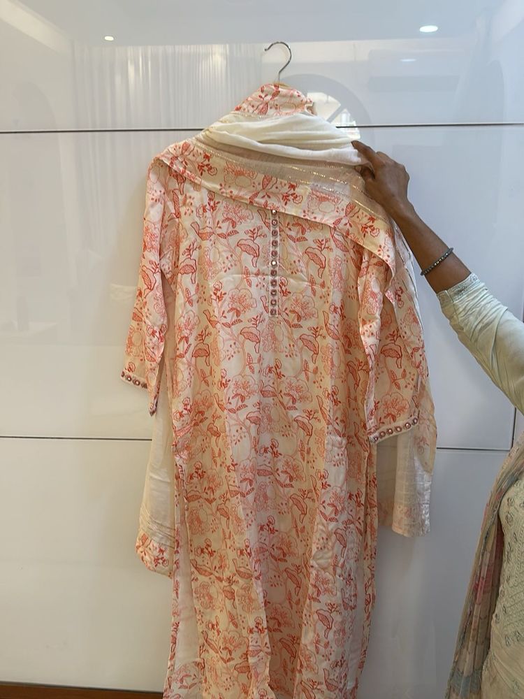 Floral Print Kurta Set with Dupatta