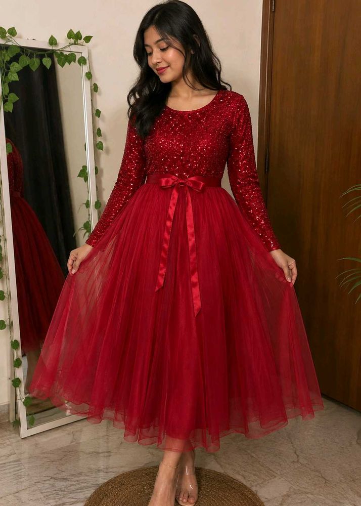 Sparkling Red Sequin Gown