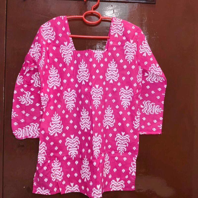Vibrant Pink Printed Kurta