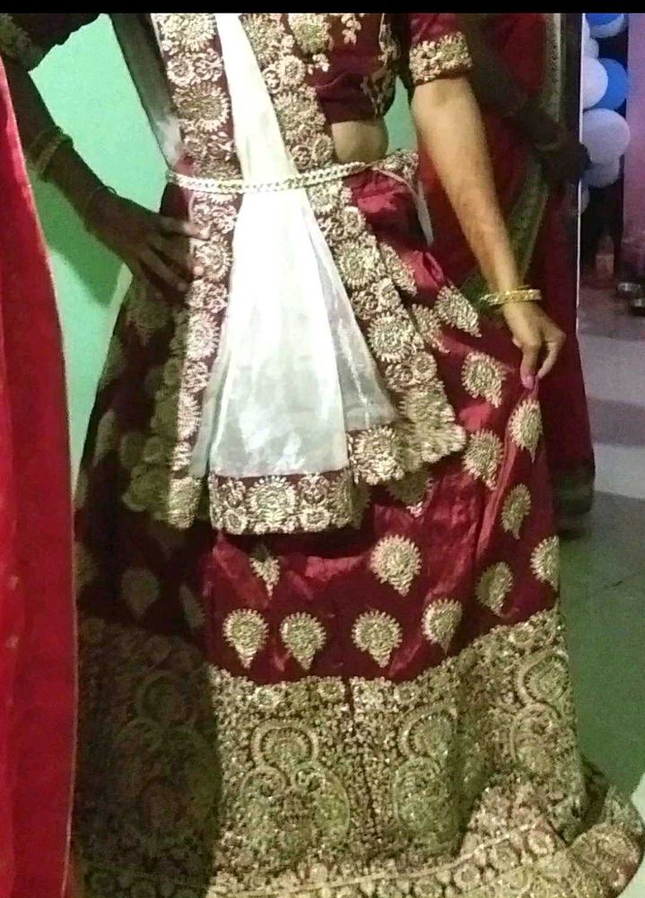 Maroon Embroidered Lehenga Choli