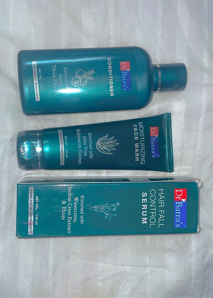 Facewash, Hair Serum, Conditioner
