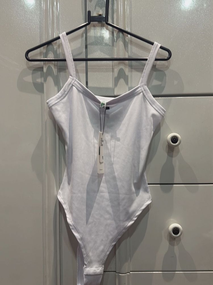 White Spaghetti Strap Bodysuit