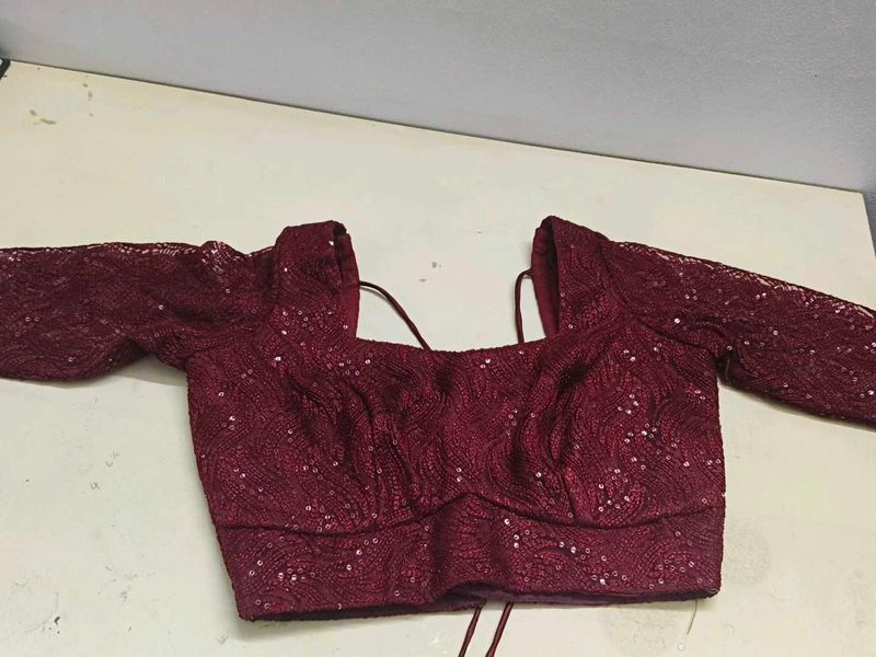 Maroon Sequined Blouse
