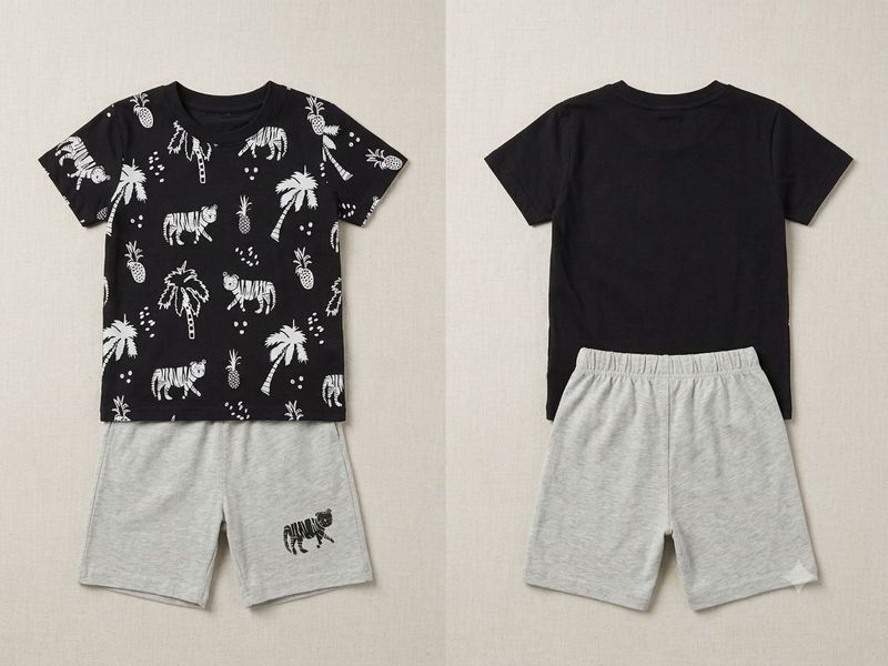 Kids Tiger Print T-Shirt &amp; Shorts Set
