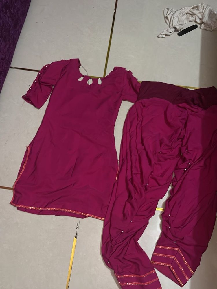 Magenta Kurta Set with Pants