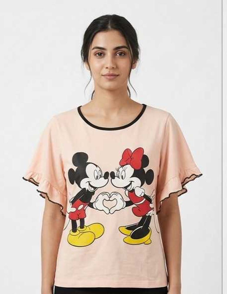 Mickey &amp; Minnie Heart Graphic T-Shirt