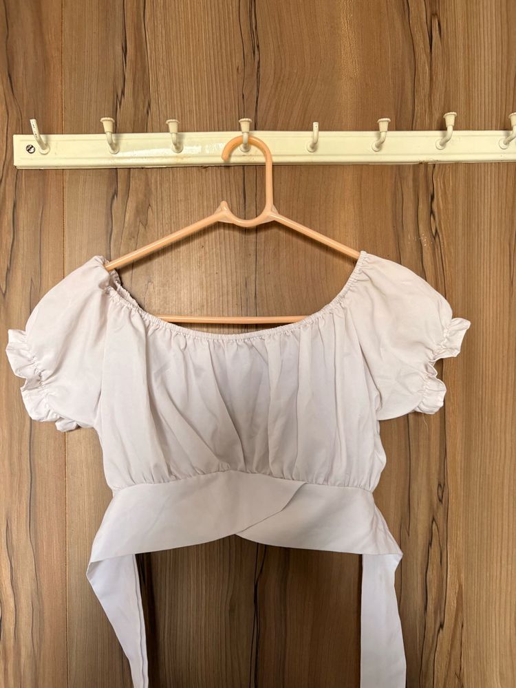 Chic Off-Shoulder Wrap up top