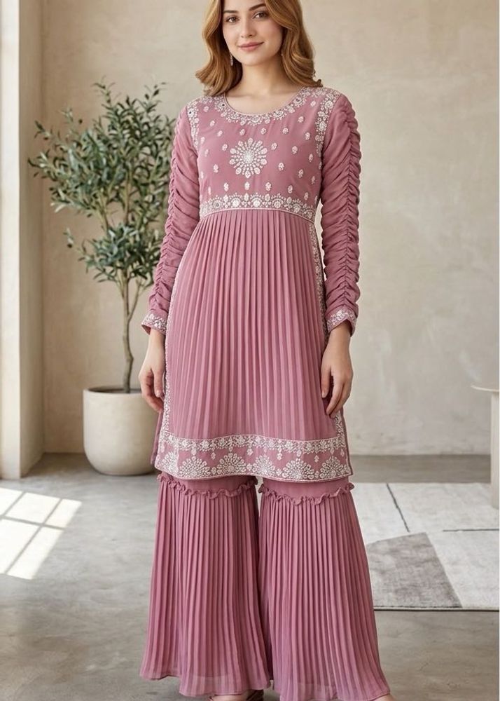 Pink Embroidered Anarkali Dress
