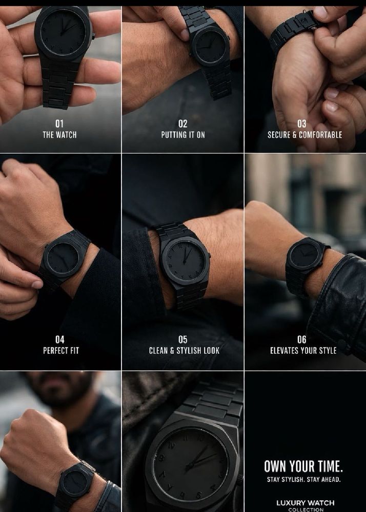 Stylish Black Metal Watch