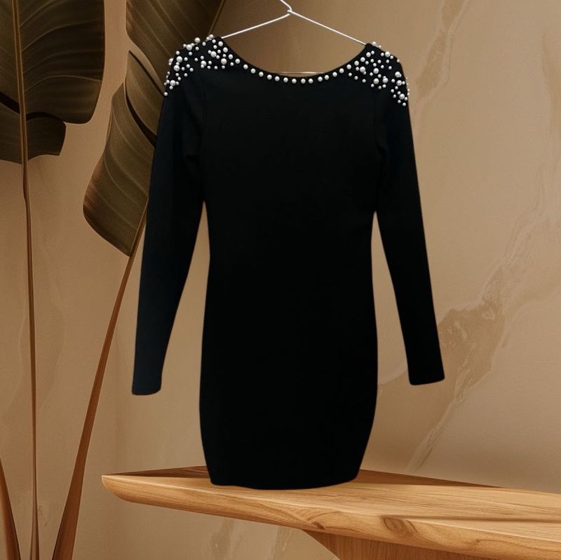 Black Pearl Embellished Dress