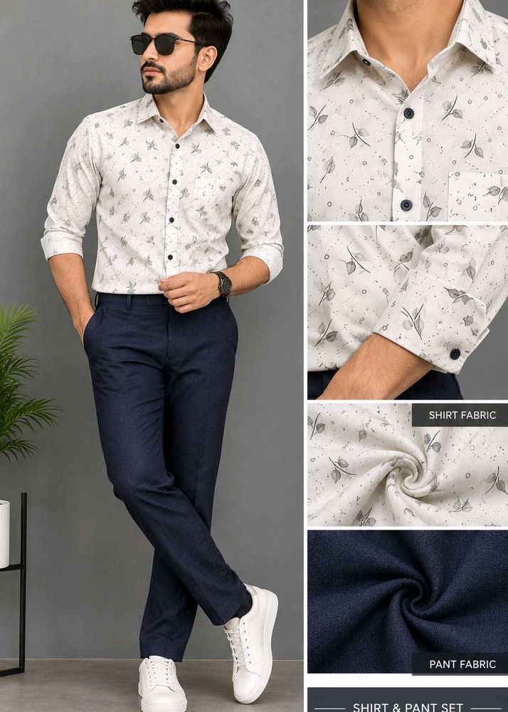 Stylish Men's Printed Shirt and Pant Set