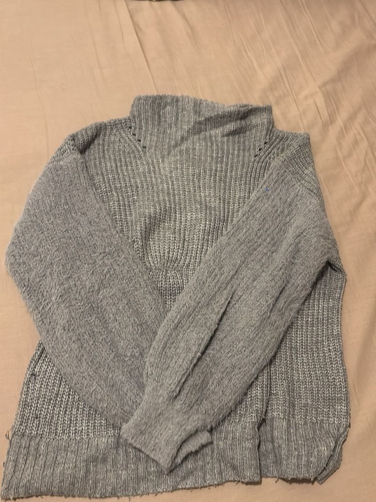 Cozy Grey Knit Sweater