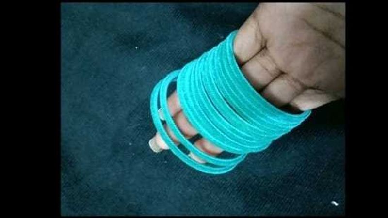 Skyblue Velvet green Bangle 🫶