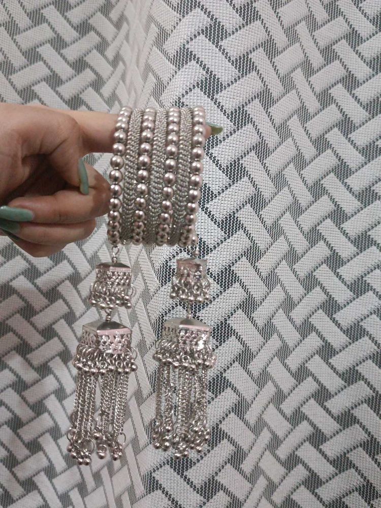 Silver Jhumka Bangles