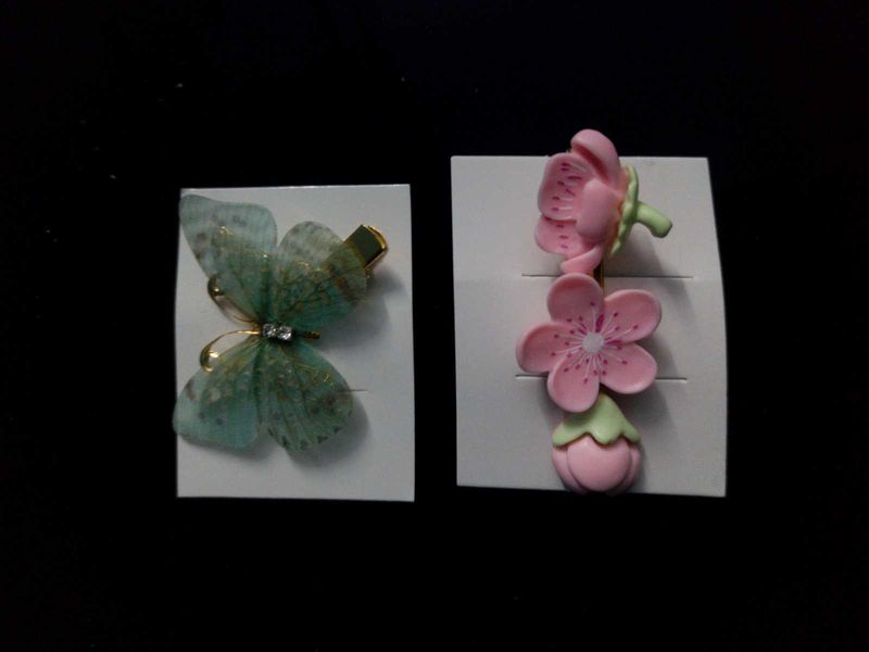 ✨💗 Cute pink korean Hair Clips - Butterfly &amp; Flow