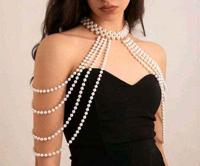 Elegant Pearl Body Chain Necklace