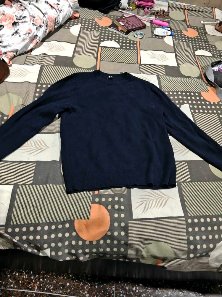 korean japanese vintage Navy Blue Long Sleeve