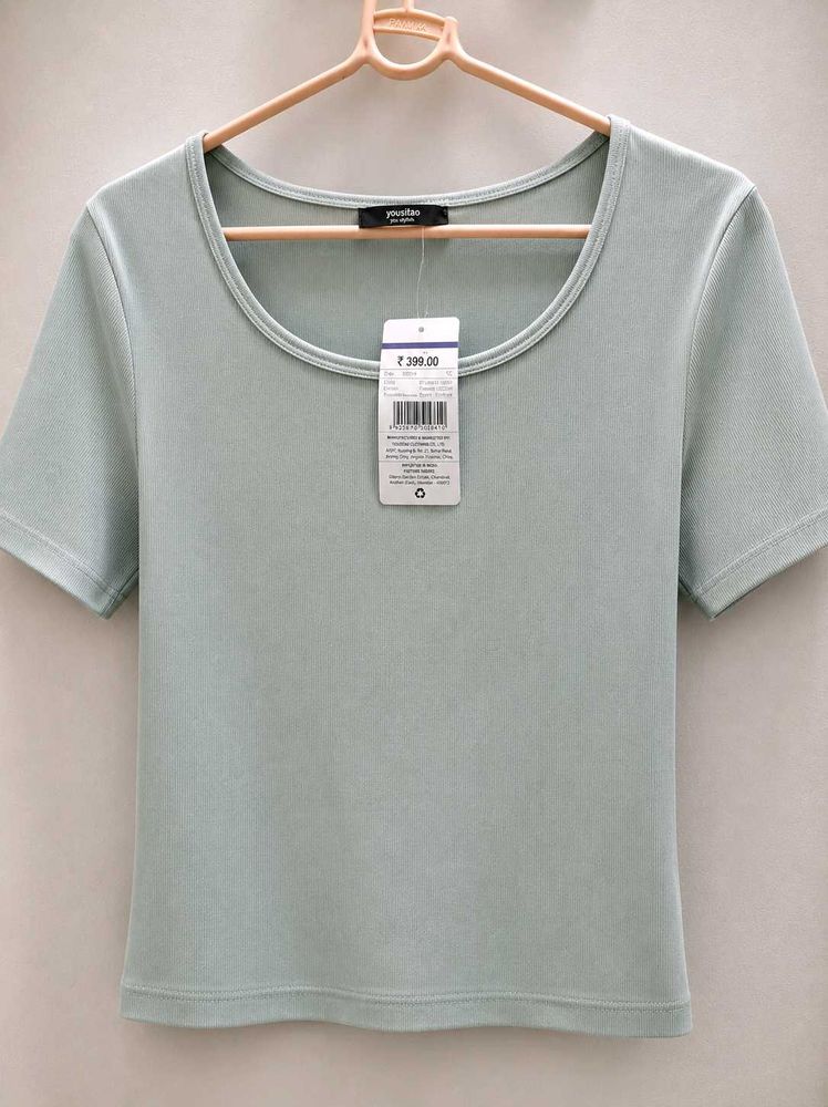 sea green Short Sleeve Top
