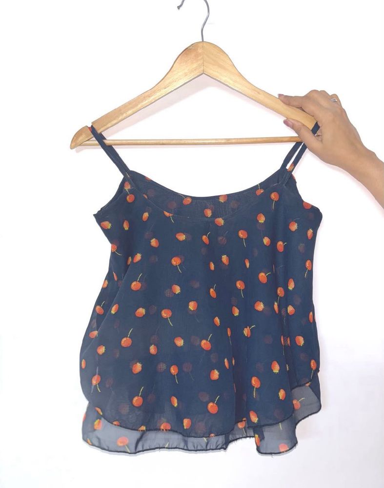Cute Cherry Print Camisole Top