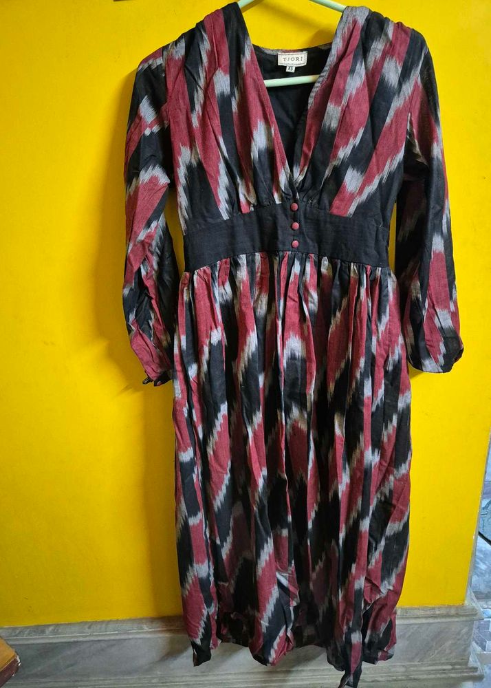 Stylish Ikat Print Midi Dress
