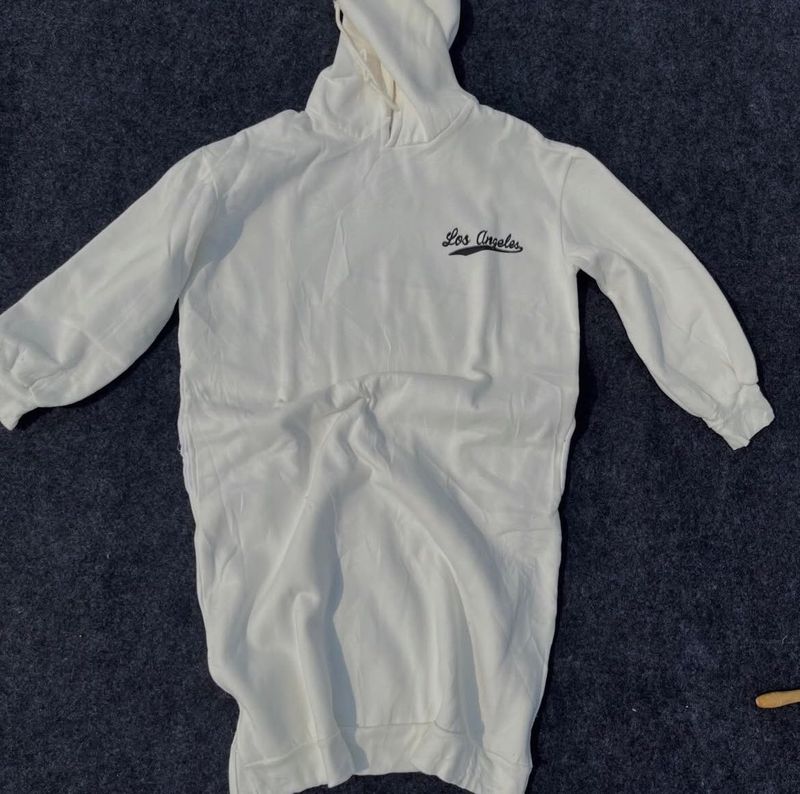 White Los Angeles Hoodie Dress