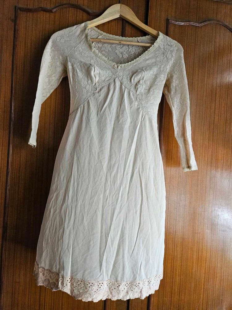 Vintage Lace Trim Slip Dress