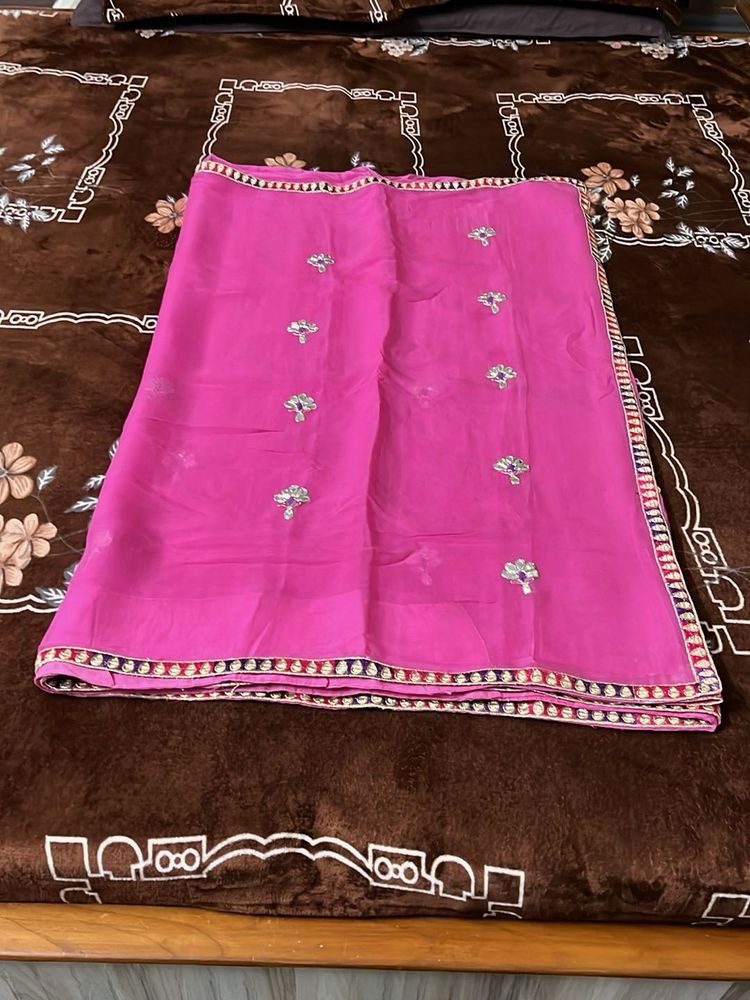 pink pure  ki saree