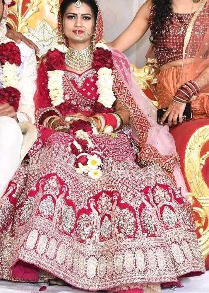 Stunning magenta red mix  Bridal Lehenga