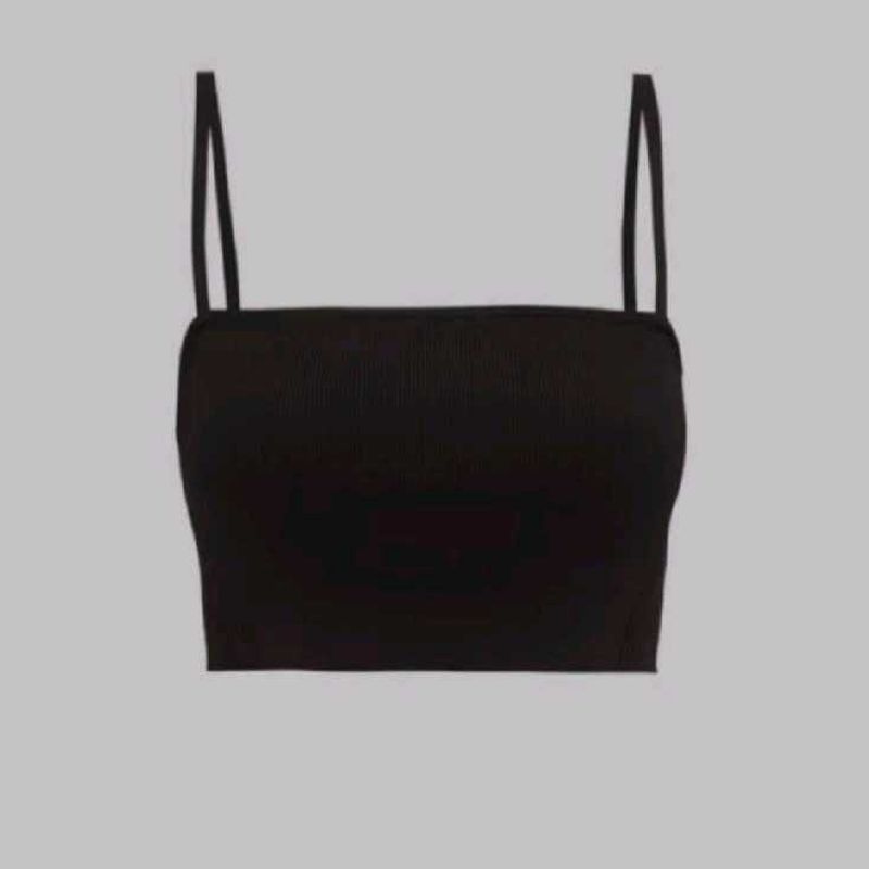 Black Spaghetti Strap Crop Top