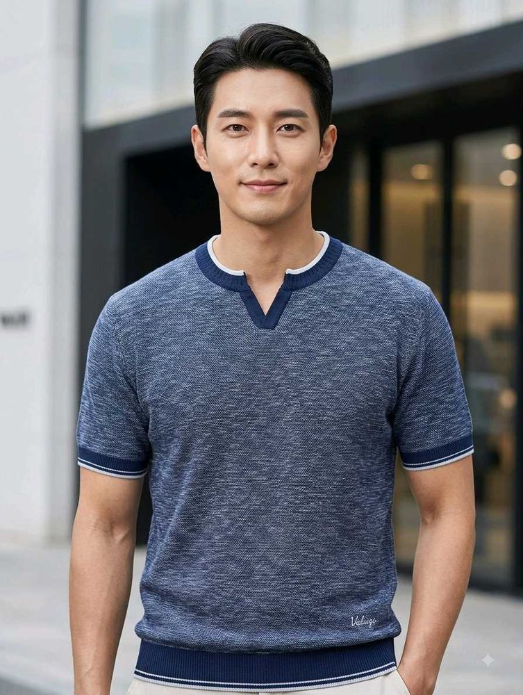 VALUZI men's knitted textured tshirt