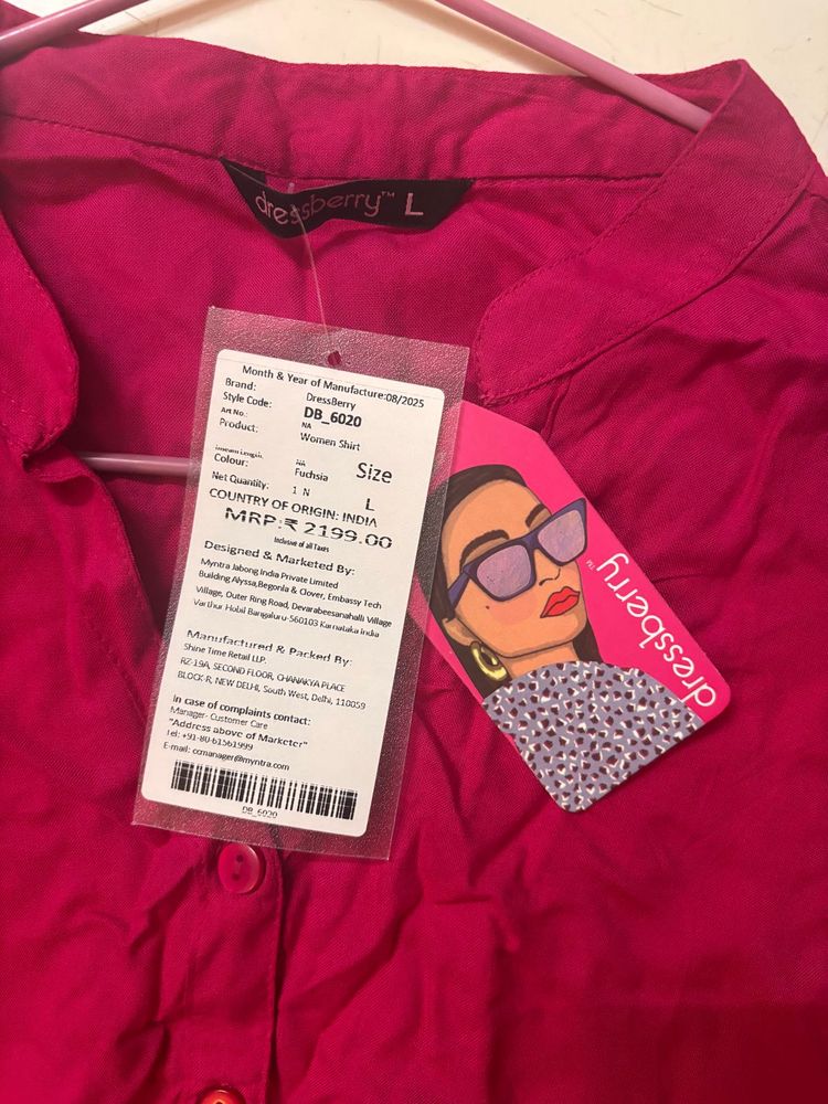 Dressberry Bright pink shirt
