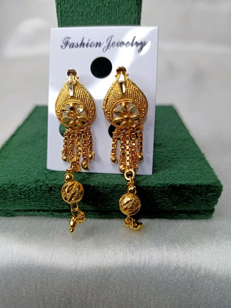 Premium Quality  Gold Paleted Punjabi Earrin