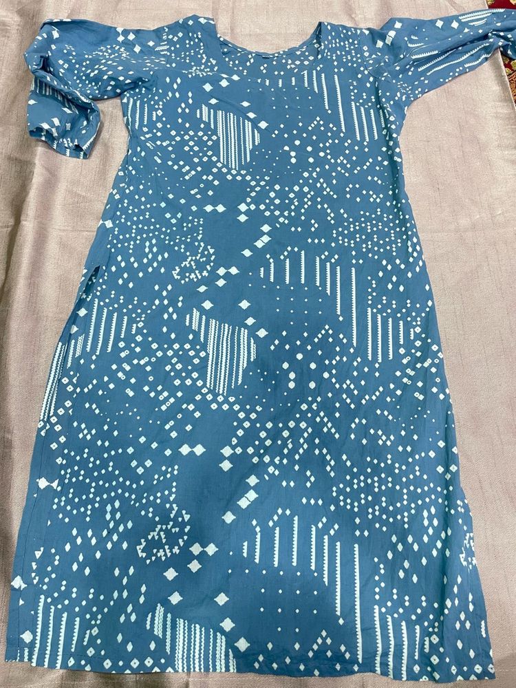 Stylish Blue Printed Kurta