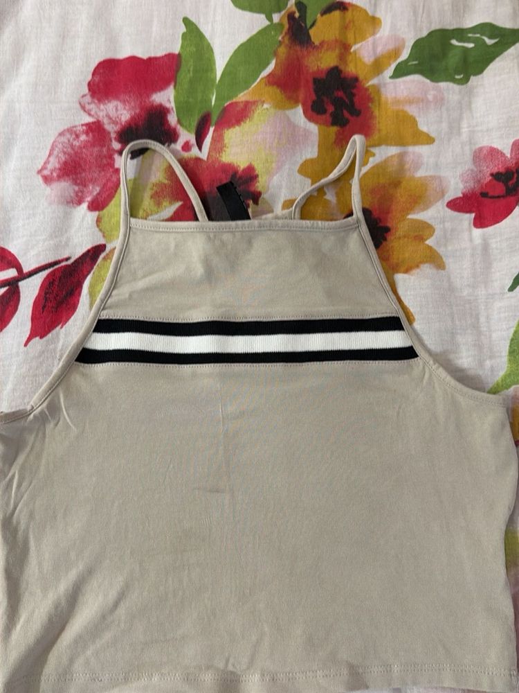 H&amp;M Stripe Detail Cropped Tank Top