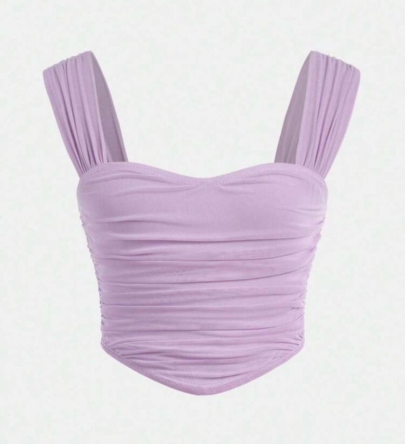 Lavender Ruched Crop Top
