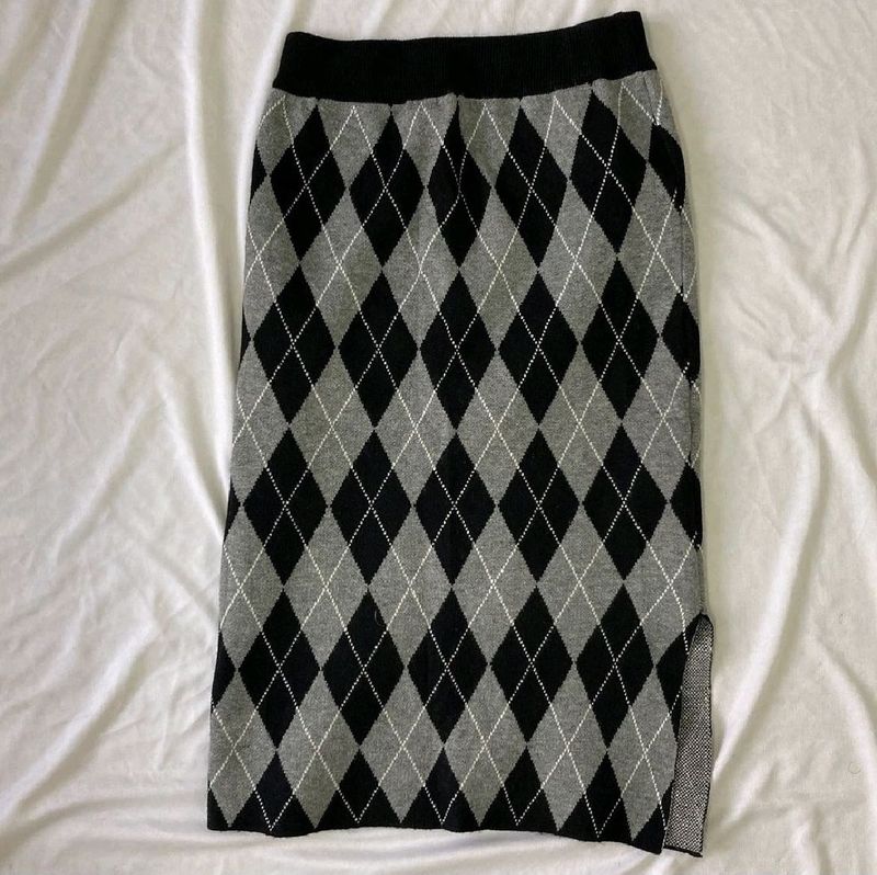 Argyle Knit Skirt