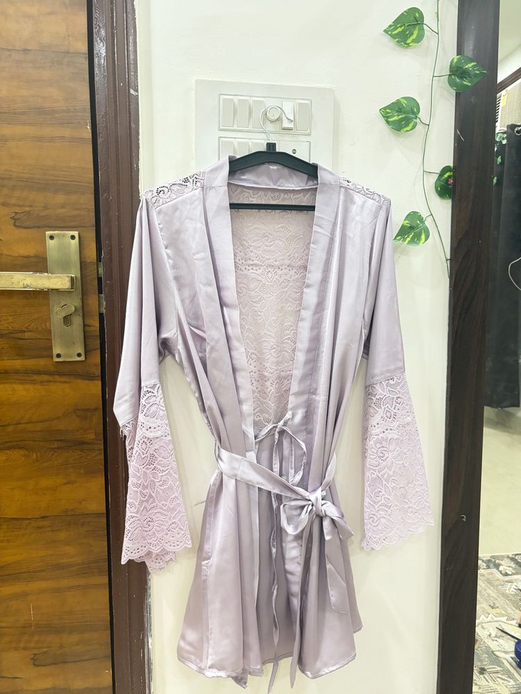 Satin Lace Robe