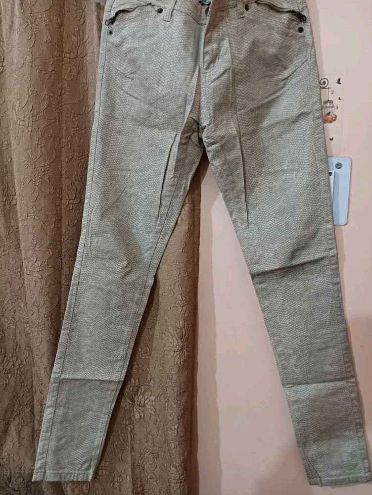 Women Beige Printed Pant