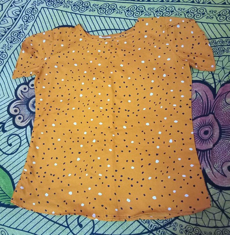Chic Mustard Polka Dot Top