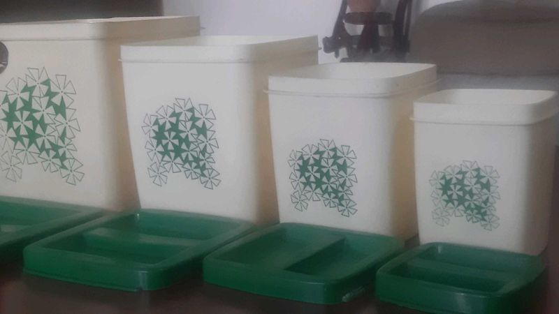 Vintage Canister Set - Opaque Plastic