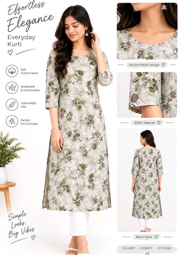 Floral Print Kurta (XXL) size