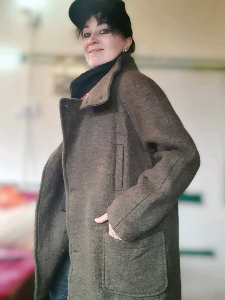 Green Oversized Korean Coat
