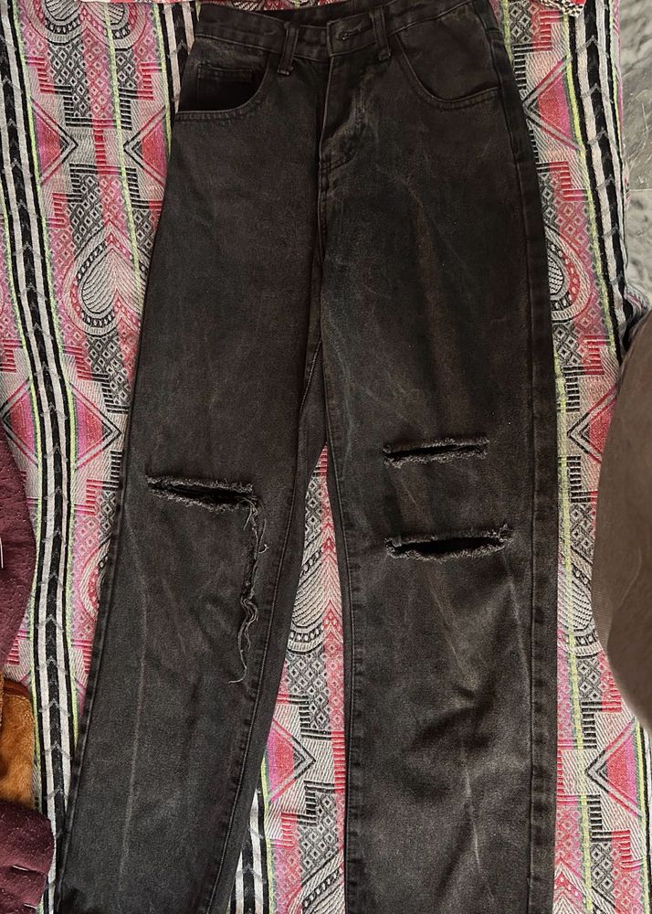 Charcoal Distressed Jeans